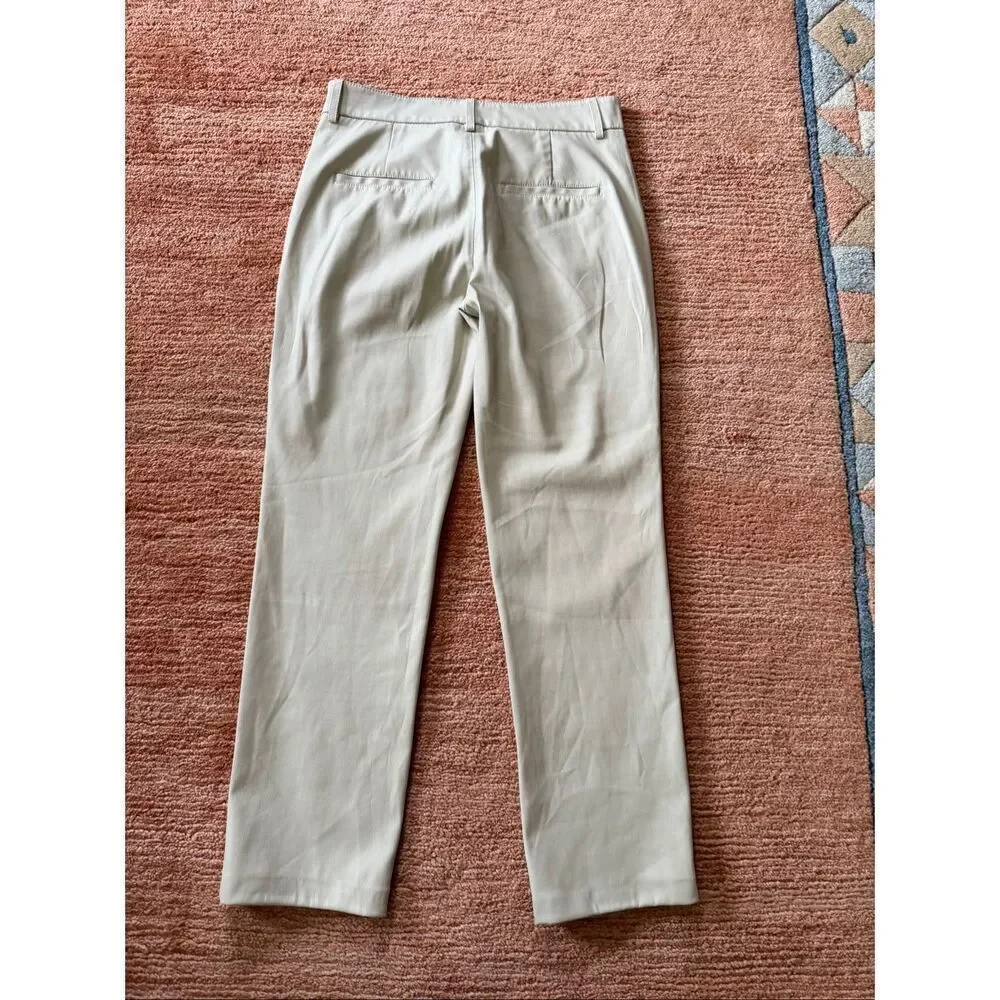 ZARA Beige Faux Leather Straight Pants Size US 2 EUR 34